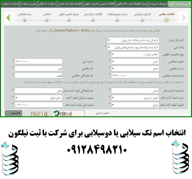 سامانه تعیین نام شرکت
